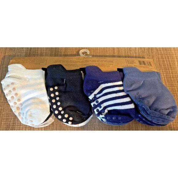 NWT Touched by Nature Organic Cotton 6-12M Baby Socks Anti-Slip Grippers LIMITED - Picture 3 of 3